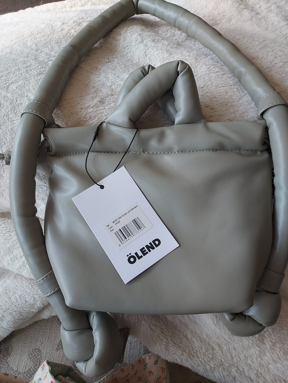 Ölend Mini Padded Top-Handle Bag in Light Gray